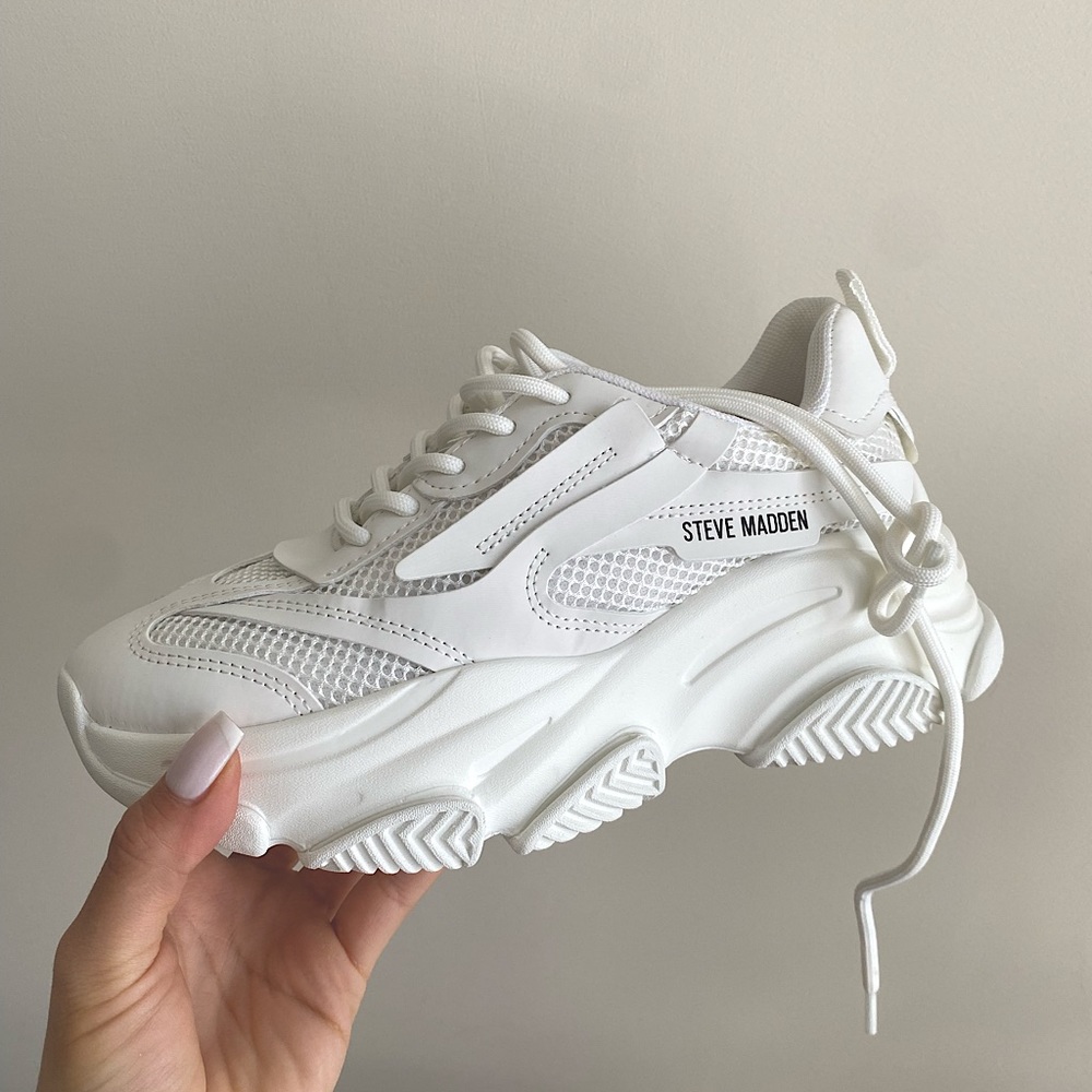 Steve Madden White Possession Sneakers